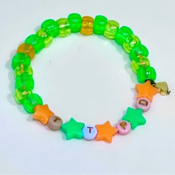 Kandi Rave Swiftie friendship bracelet stretchy glows in the dark, TTPD, NEW - Picture 2 of 6